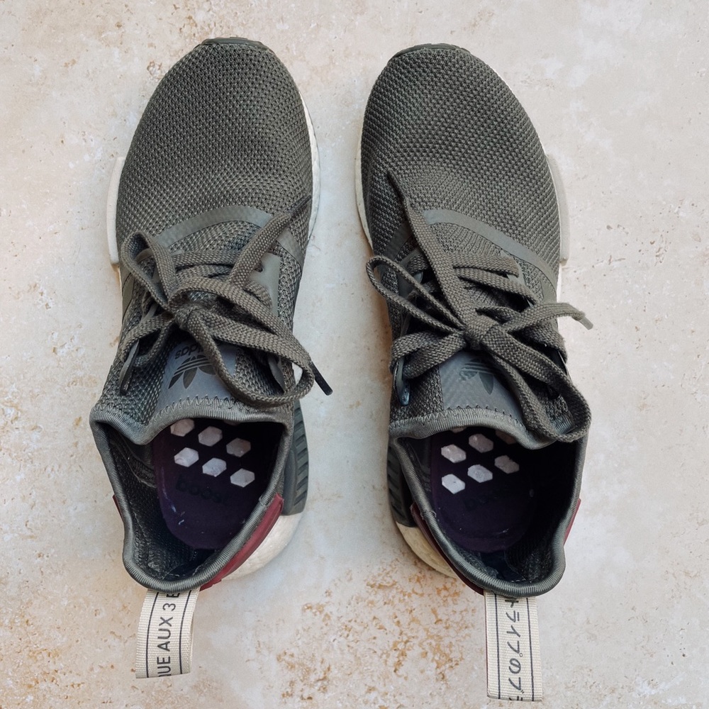 Adidas NMD_R1 Shoes in Olive Maroon - Picture 5 of 15